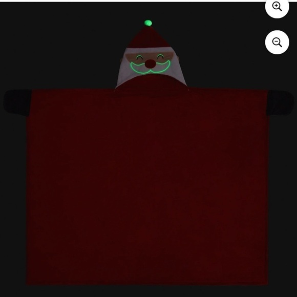 Glow in the Dark Santa Blanket Hooded NEW Kids Christmas - Picture 3 of 4